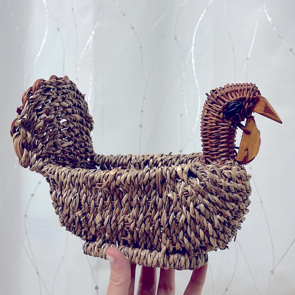 🦃Vintage decorative wicker display basket, thanksgiving holiday Turkey